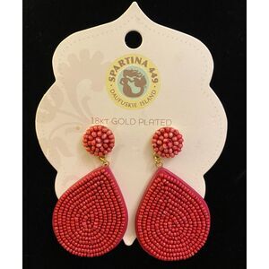 Spartina 449 Beaded Petal Earrings in Merlot NWT